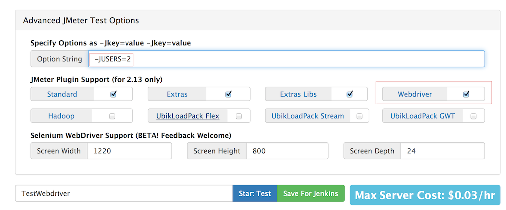 Redline 13 JMETER CONFIG