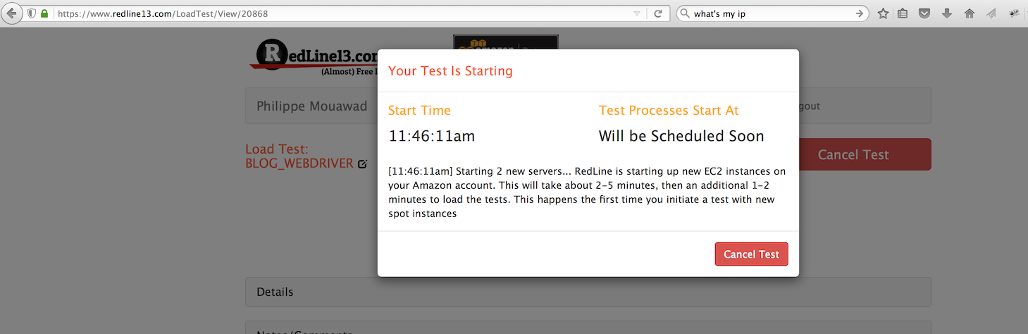 Load Test progression