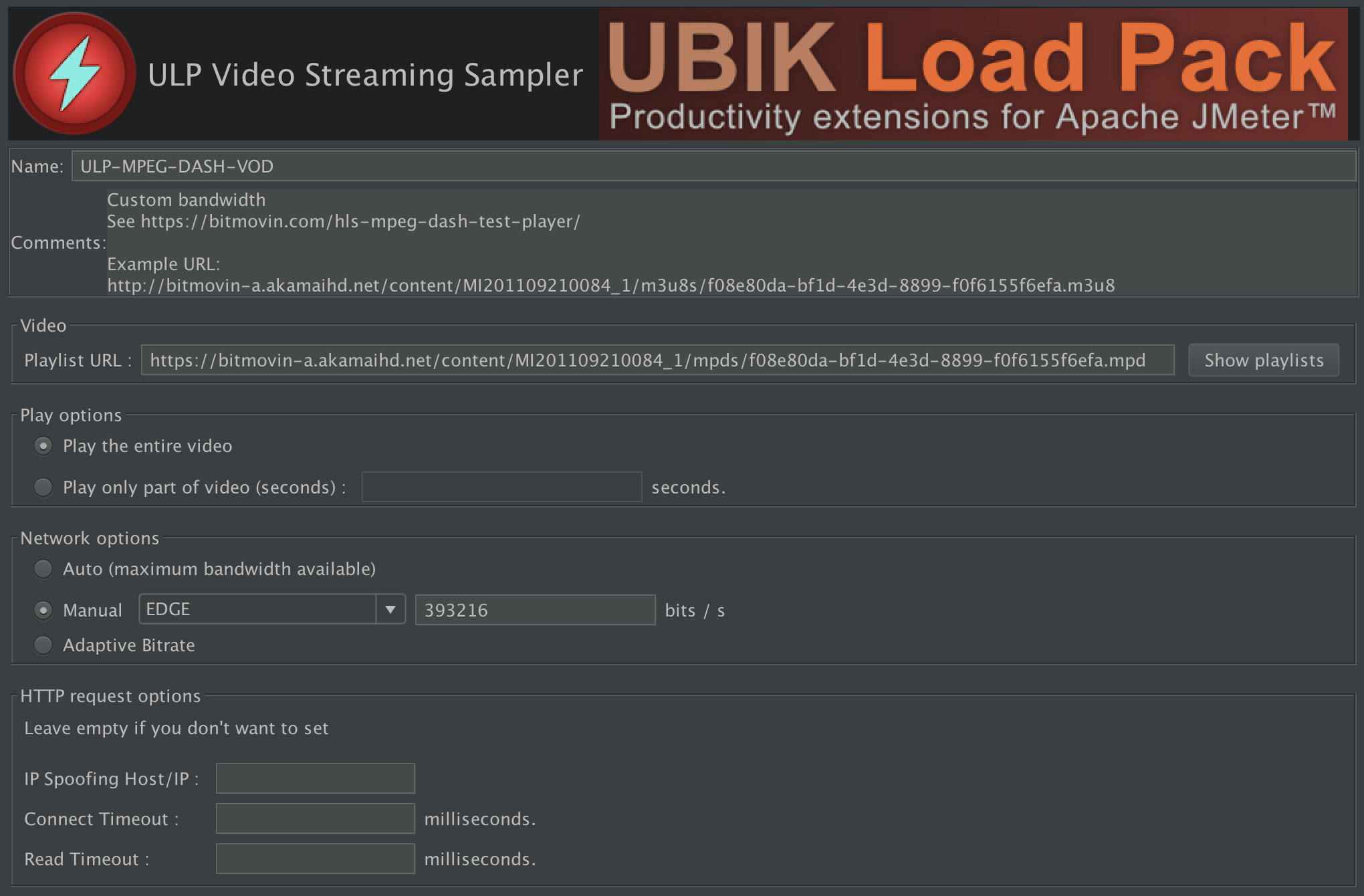 UbikLoadPack Video Streaming Plugin 6.1.0 for Apache JMeter