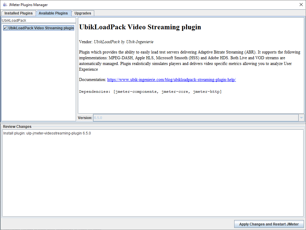 UBIK LOAD PACK VIDEO STREAMING PLUGIN trough JMeter plugins