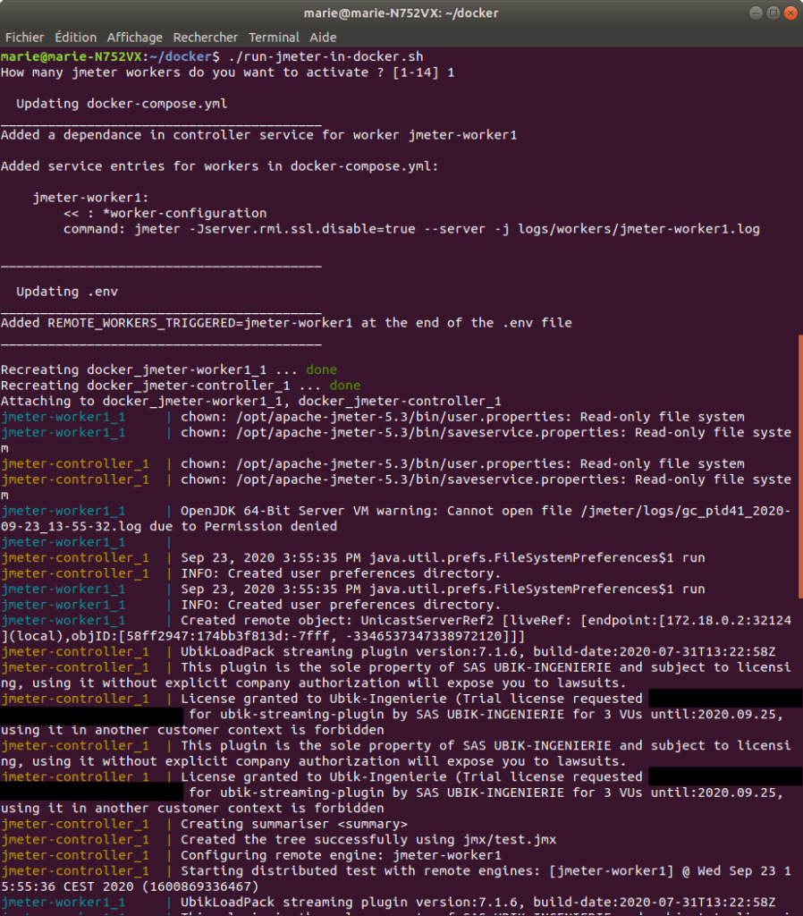 Distributed performance test on streaming infrastructure