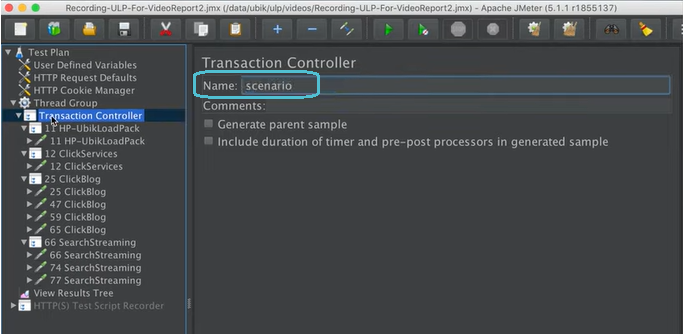 Reporting feature of Apache JMeter  - Rename this Transaction Controller